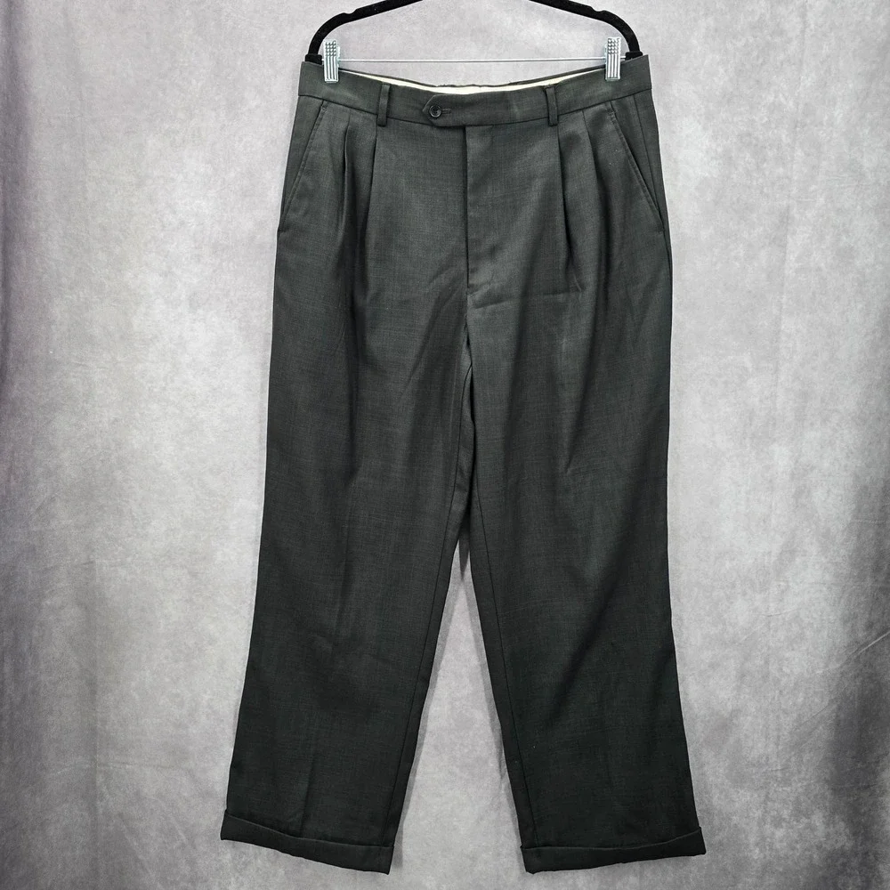 Villa D'Marco‎ Tailored Trouser Gray Executive Office Work Dress Pants 36x30